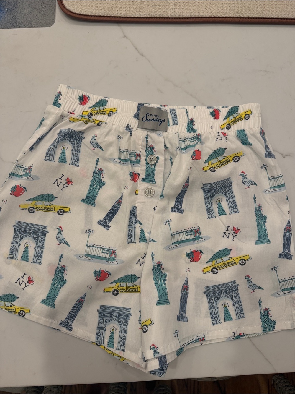 In my Sundays White NYC Christmas print